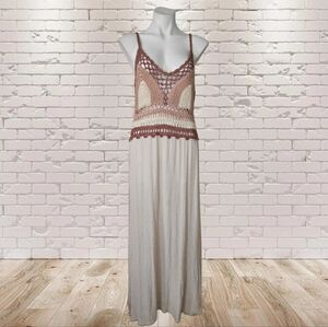 Hapoy Place Boho Crochet Maxi Dress Medium